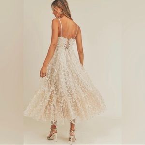 New Butterfly Mesh Dress, cream, size small